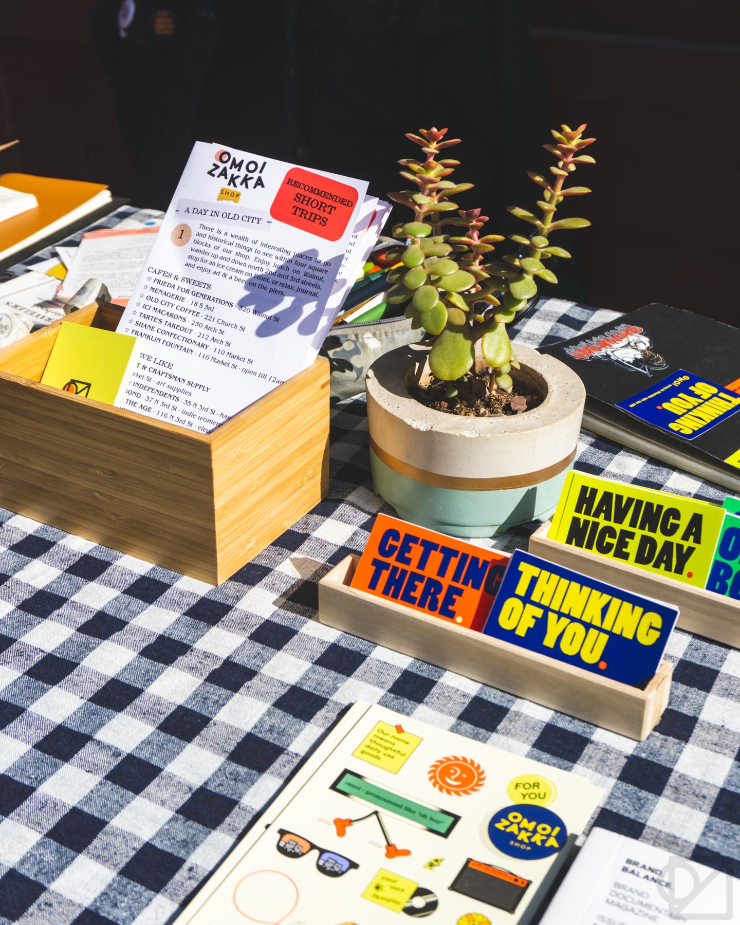 table with collectible ephemera